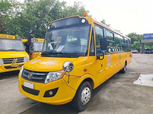 Diesel Euro 4 pensiunan bus sekolah Dongfeng 56 kursi bus sekolah kuning