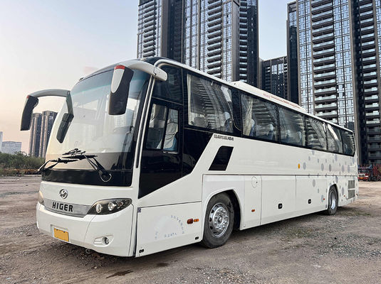 Bus penumpang putih besar bekas 47 kursi Bus yang sudah dimiliki dengan tipe transmisi manual