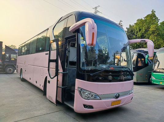 Luxury Pink Used Yutong Buses Euro 5 LHD Used Diesel Shuttle Bus Untuk Dijual