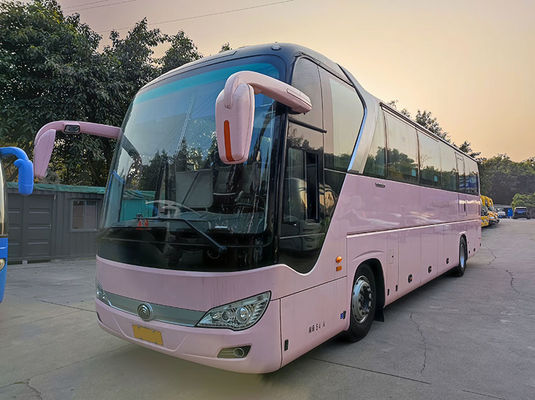 Luxury Pink Used Yutong Buses Euro 5 LHD Used Diesel Shuttle Bus Untuk Dijual