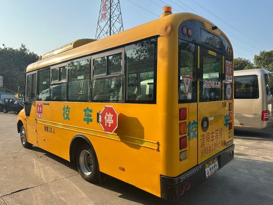 Van sekolah bekas dibuat dalam 36 kursi mesin diesel kuning LHD ZK6669DX7