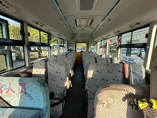 Van sekolah bekas dibuat dalam 36 kursi mesin diesel kuning LHD ZK6669DX7