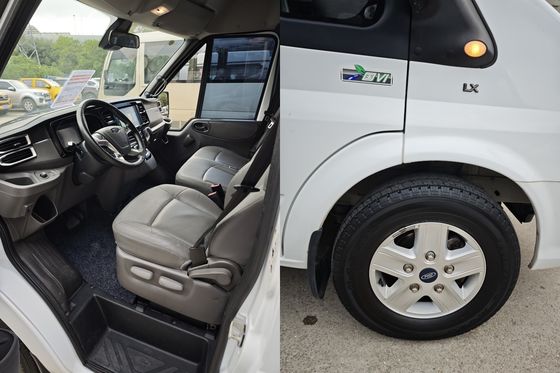 Mini Bus Bekas 14-Kursi Diesel Jiangling Transit CN-4 Van dengan Kecepatan Tertinggi 145km/jam