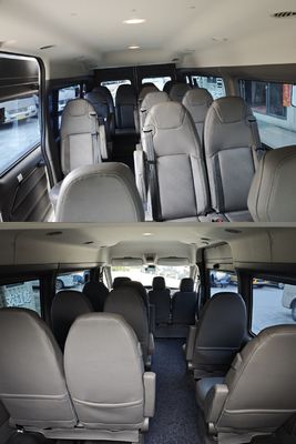 Mini Bus Bekas 14-Kursi Diesel Jiangling Transit CN-4 Van dengan Kecepatan Tertinggi 145km/jam